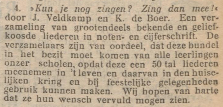 recensie kun je nog zingen