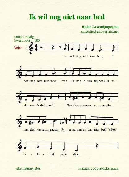 bladmuziek en muziek kinderliedjes radio lawaaipapegaai peuterliedjes kleuterliedjes naar bed gaan slapen
