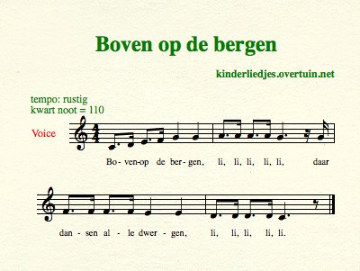 bladmuziek en muziek oude kinderliedjes bekende traditionele liedjes van vroeger boven op de bergen lilililili