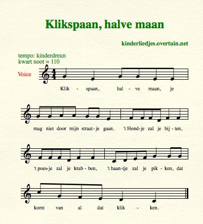 bladmuziek en muziek oud kinderliedje bekende oude hollandse kinderliedjes klikspaan halve maan