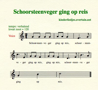 bladmuziek en muziek oude kinderliedjes oud-hollandse liedjes uit grootmoeders tijd schoorsteenveger